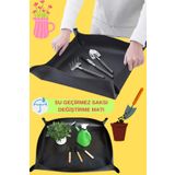 KAŞIKBEY Bitki Yetiştirme Su Geçirmez Çiçek Toprağı Saksı Değiştirme Örtüsü Bahçe Matı 80×80 cm