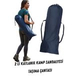 KAŞIKBEY İkili Katlanır Kamp Sandalyesi Taşıma Çantası Kılıfı 2 adet Katlanır Kamp Sandalyesi Taşımak İçin