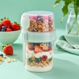 Kaşıklı 550 ml Müsli Saklama Kabı, Taşınabilir Yoğurt ve Beslenme Kabı, Pratik Atıştırmalık ve Kahvaltılık Saklama Kabı (Mint)