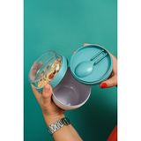 Kaşıklı Tahıl Yoğurt Kabı - 650 ml - Turkuaz