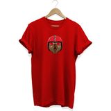 Kask Baskılı T-Shirt %100 Pamuk Dijital Baskılı Tişört - Kırmızı