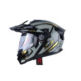 KASK ÇENE AÇILIR VİZÖRLÜ 165 ECE BELGELİ - SARI-GRİ GRAFİK