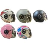 Kask Çenesiz Yazlık (Mat Siyah-Beyaz Ayıcıklı-Kırmızı Beyaz-Gri-Pembe- Src Kask