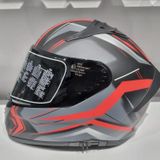 Kask Mts Pro 801 Twılıght Gunes Gozluklu Mat Grı/Kırmızı
