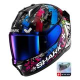 Kask Shark Skwal I3 Hellcat +Renkli Cam - XL - Siyah - Mavi
