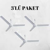 Kaşkar Taflan 3 Kanat Metal Tavan Vantilatörü K56005 3 ADET - Beyaz