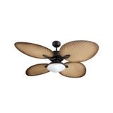 Kaşkar Taflan T52040-L Kahverengi 60 W 132 cm Pleksi 4 Kanatlı Lambalı Avizeli İpli Tavan Vantilatörü