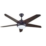 Kaşkar Taflan Uzaktan Kumandalı 52'' Kahverengi 5 Kanatlı Lambalı Avizeli Tavan Vantilatörü