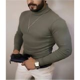 Kaşkorse Boğazlı Full Likralı Fitilli Body Kazak - Haki -
