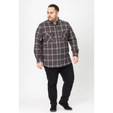 Kaşmir Büyük Beden Klasik Çift Cepli Erkek Gömlek - 7395 - 4XL - Kiremit