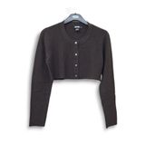 KAŞMİR S-M UZUN KOLLU CROP MİNİ KOYU KAHVERENGİ HIRKA Kahverengi S/P