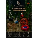 Kasre Akvaryum Süs Seti 5 Farklı Model – Hareketli iskeletler, Balıkçı Adam, Beta Balık Dinlenme Alanı ve Tabela Dekoru