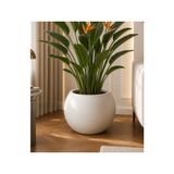 Kastasaksı Küre Saksı 40X30 cm 25 Litre Büyük Boy Mocca Küre Plastik Saksı - Krem