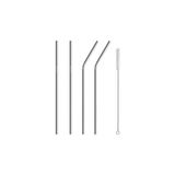 Kastore 5 Parça Metal Pipet - Paslanmaz Çevre Dostu Metal Pipet Fırça Seti
