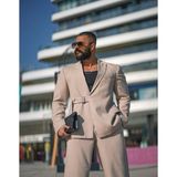 Kastrioti Kemerli Blazer Old Money Ceket - Ekru - Beyaz - 2XL