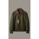 kastrioti Kontrast Kadife Yaka Detaylı İçi Kapitoneli Premium Harrington Ceket HAKİ 2XL