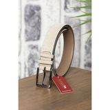 Kasva Deri 3.5 cm Bej Süet Deri Kemer - 130 cm