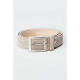 Kasva Deri 3.5 cm Bej Süet Orijinal Deri Kemer - 110 cm