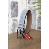 Kasva Deri 3.5 cm Gri Süet Deri Kemer - 130 cm