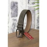 Kasva Deri 3.5 cm Haki Süet Deri Kemer - 115 cm - Koyu Vizon