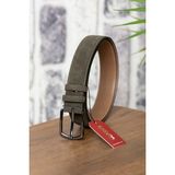 Kasva Deri 3.5 cm Haki Süet Deri Kemer - 115 cm