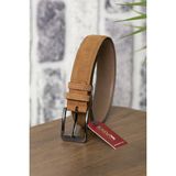 Kasva Deri 3.5 cm Hardal Süet Deri Kemer - 125 cm