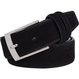 Kasva Deri Siyah Süet Deri Kemer 3.5 cm Erkekler İçin Şık ve Modern Tasarım - 130 cm