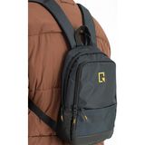 Kasva Deri Unisex Keten Kumaş Su Geçirmez Çanta, Sırt Çantası, Body Bag, - Siyah