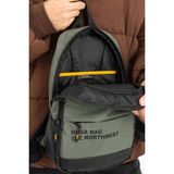 Kasva Deri Unisex Keten Kumaş Su Geçirmez Çanta, Sırt Çantası, Body Bag, - Yeşil
