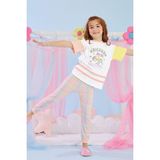 Katamino 3-10 Yaş Kız Çocuk Alkız Yarım Kollu Pijama Takım Pembe - 3 - 4 Yaş