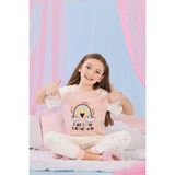 Katamino 3-10 Yaş Kız Çocuk Belove Yarım Kollu Pijama Takım Pudra - 7 - 8 Yaş