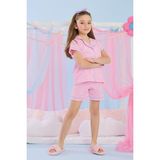 Katamino 3-10 Yaş Kız Çocuk Katare Gömlek Şort Takım Pembe - 5 - 6 Yaş