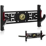 Katana Duvara Monte Kılıç Standı Duvara Montaj Kırmızı Kadife Dolgulu Samuray Katana Standı Tanto Loong Silah Standları için 1 Katmanlı Kılıç Teşhir Askısı Samuray Kılıcı Tutucu Cosplay Blade için Ekran Rafı (Tai Chi)
