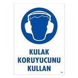Katar Market Kulaklık Koruyucunu Kullan Uyarı Levhası