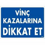 Katar Market Vinç Kazalarına Dikkat Uyarı Levhası