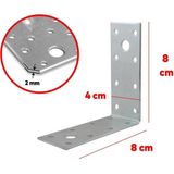 Katar Metal Gönye Köşe Bağlantısı 40X80X80 2 mm