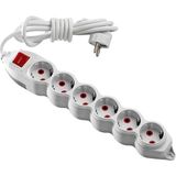 KATAR Mono 6 Lı Topraklı Anahtarlı 2 Metre Grup Priz