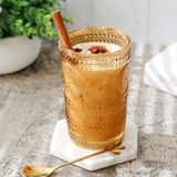 Kate Aspen Hobnail Boncuklu Çiçekli Amber İçme Bardakları 6'lı Set (13 oz) Vintage Züccaciye Seti Kokteyl Bardağı Seti, Meyve Suyu Bardağı, Su Bardakları | Yeni Ev Sahipleri için Harika Hostes