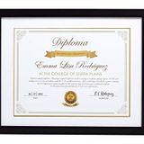 Kate & Milo Diploma Çerçevesi, Klasik Belge ve Sertifika Ekran Çerçevesi, Beyaz Mat Siyah, Mezun Hediye Fikirleri, Duvar veya Masa Üstü Çerçeve