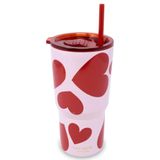 kate spade new york 20oz Yalıtımlı Bardak Soğuk ve Sıcak İçecekler İçin Yeniden Kullanılabilir Pipet, Paslanmaz Çelik Seyahat Kupası Kaydırmalı Üst Kapaklı (Tatlı Kalpler)