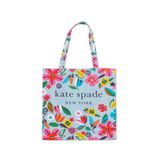 Kate Spade New York Kadınlar için Sevimli Tuval Tote Çanta, Kanvas Plaj Çantası, Cepli Kitap Çantası, Safari Çiçekli, Safari Çiçek, Small
