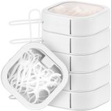 Kathfly 6 Adet Saç Bağı Düzenleyici Qtip Dağıtıcı Banyo Depolama Düzenleyici Pamuklu Çubuk Tutucu Taşınabilir Seyahat Qtip Tutucu Pamuklu Çubuk Dağıtıcı Çocuk Saç Aksesuar Kutusu Kapaklı (Beyaz)