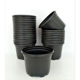 Katı Plastik Çiçek Saksısı 15 Adet (14'lük) Üretim Saksısı Siyah, MKR012032486