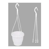 Katı Plastik Makrome Askılı Saksı 10 Adet Beyaz 16 Cm, MKR012032491