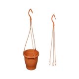 Katı Plastik Makrome Askılı Saksı 20 Adet Beyaz 16 Cm