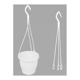 Katı Plastik Makrome Askılı Saksı 5 Adet Beyaz 16 Cm, MKR012032489