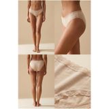 Katia & Bony 3'lü Dantelli Basic Slip Külot, 2XL, 22503W3010, TEN, kadın