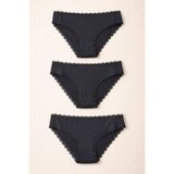 Katia & Bony 3'lü Dantelli Basic Slip Külot Siyah, s, 22503W3010, SİYAH, kadın
