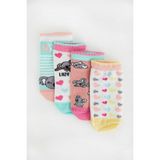 Katia & Bony 4 lü Paket Lazy Koala Kız Çocuk Patik Çorap Desenli - 9 - 10 Yaş