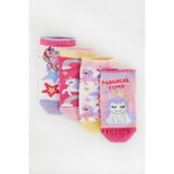 Katia & Bony 4 lü Paket Magical Time Kız Çocuk Patik Çorap Desenli - 9 - 10 Yaş